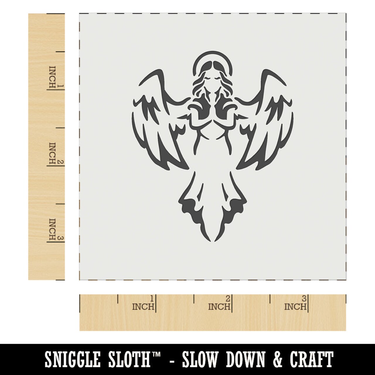 Praying Angel with Wings Wall Cookie DIY Craft Reusable Stencil